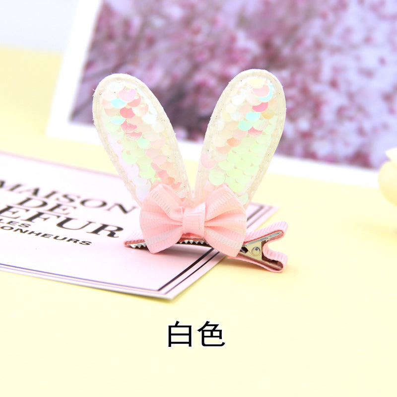 Wholesale Fish Scale Reversed 3D Bow Rabbit Ear Hair Clip